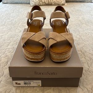 Nude color wedge sandal